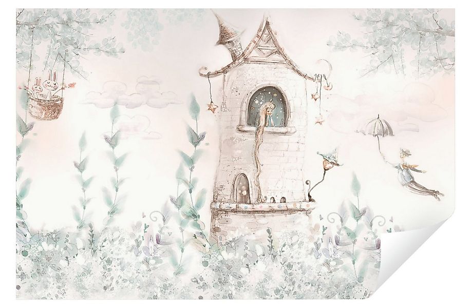 Wallarena Fototapete Kinderzimmer Mädchen Prinzessin Pastell Vlies Tapete V günstig online kaufen