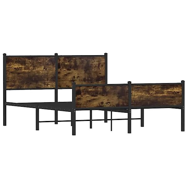 vidaXL Metallbett ohne Matratze Räuchereiche 140x190 cm 4007850 günstig online kaufen