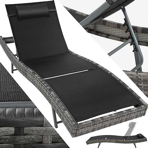 tectake Gartenliege Rattan Sonnenliege, 1 St., günstig online kaufen