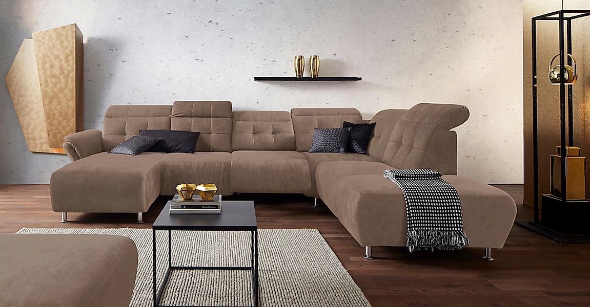 Home affaire Wohnlandschaft "Manhattan U-Form" 2 Sitze mit elektrischer Rel günstig online kaufen