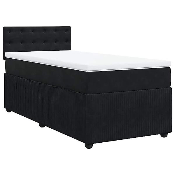 vidaXL Boxspringbett mit Matratze Schwarz 80x200 cm Samt 3289904 günstig online kaufen