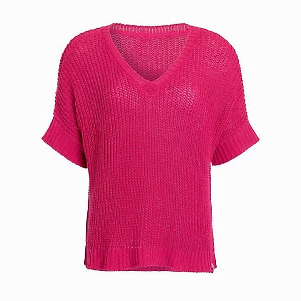 Knit Factory Strickpullover Daisy Strickpullover V-Ausschnitt Fuchsia 36/44 günstig online kaufen