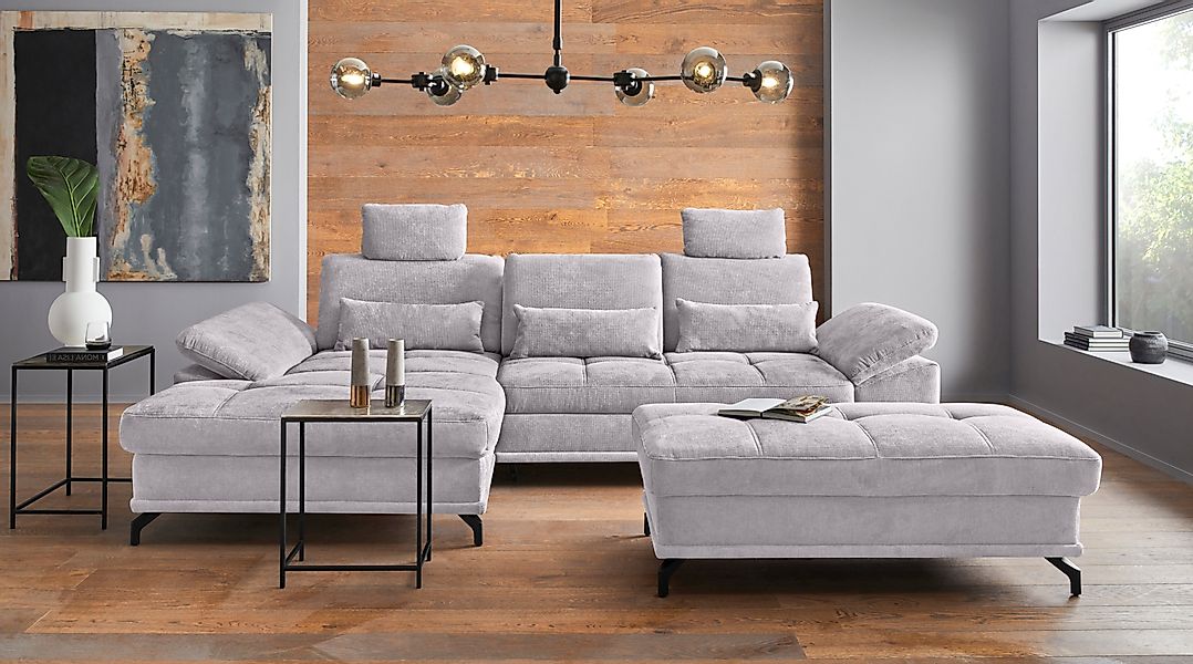 PLACES OF STYLE Ecksofa "Costello L-Form, B: 301 cm mit Sitztiefen-, Armtei günstig online kaufen