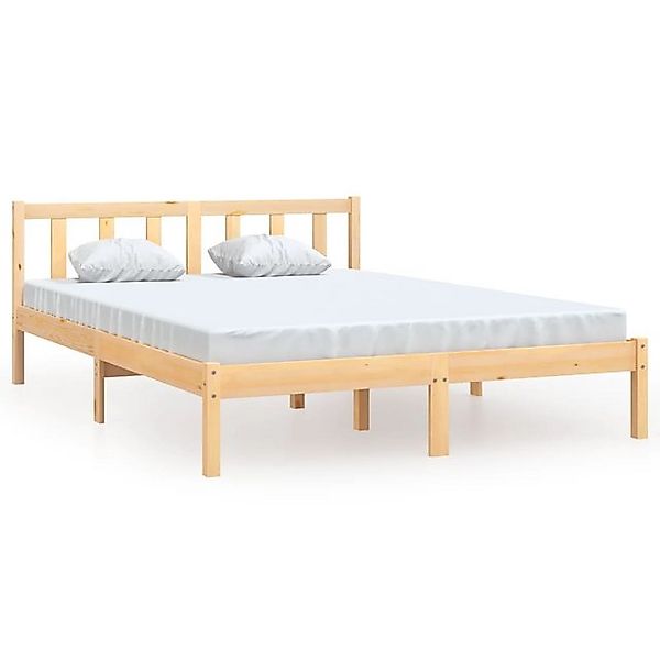 vidaXL Bettgestell, Massivholzbett Kiefer 135x190 cm günstig online kaufen