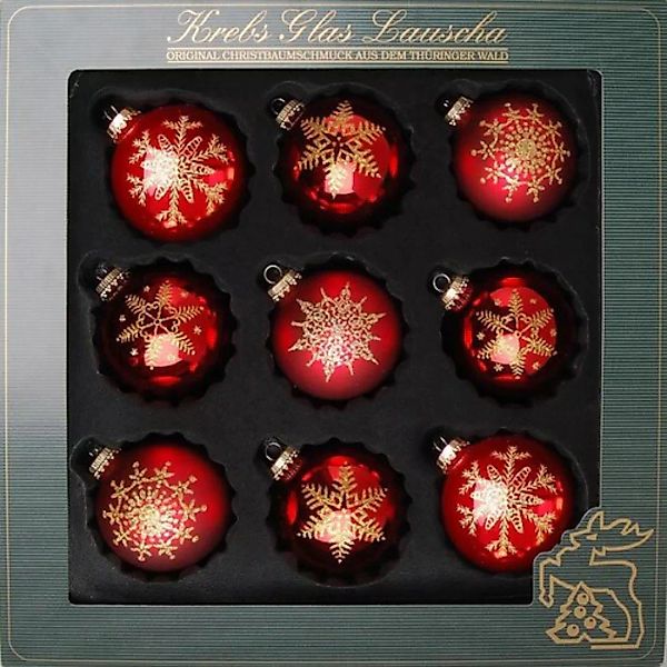 Krebs Glas Lauscha Weihnachtsbaumkugel »Schneeflocke, Weihnachtsdeko rot, C günstig online kaufen