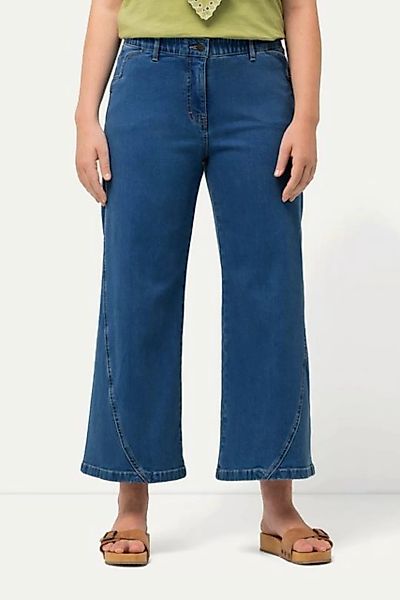 Ulla Popken 5-Pocket-Jeans verkürzte Jeans mit weitem Bein knöchellang günstig online kaufen