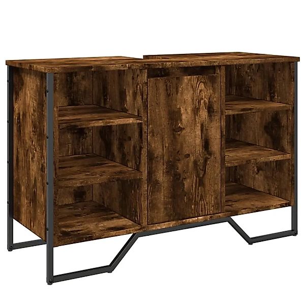 vidaXL Waschbeckenunterschrank Räuchereiche 91x35x60 cm Holzwerkstoff 84866 günstig online kaufen