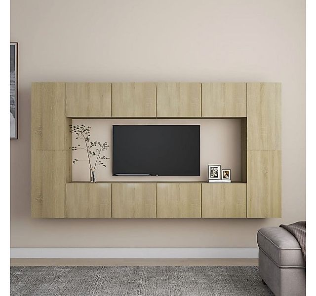 vidaXL TV-Schrank 8-tlg TV-Schrank-Set Sonoma Eiche Spanplatte günstig online kaufen