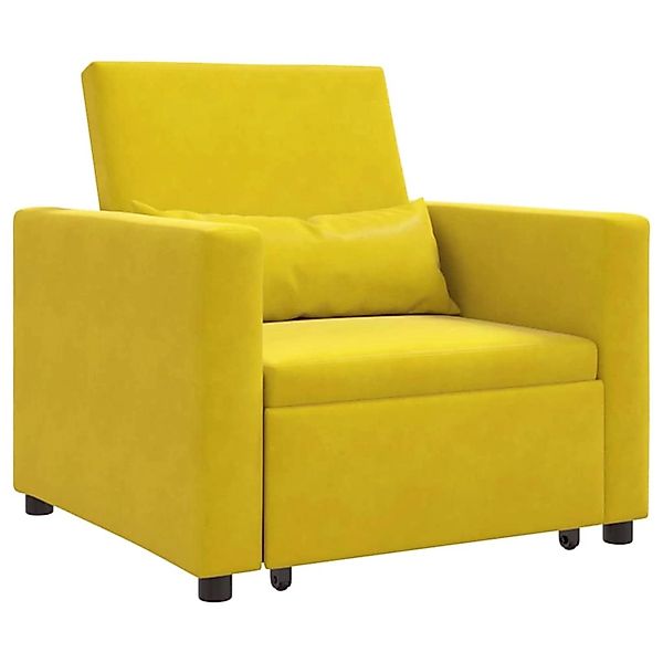 vidaXL Einzel-Schlafsofa mit Rädern Gelb 90 x 165 x 87 cm Samt 42002704 günstig online kaufen
