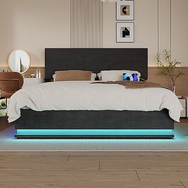 Celya Polsterbett Doppelbett mit USB Type C Ladefunktion und LED Beleuchtun günstig online kaufen