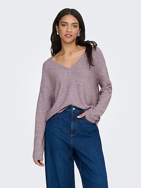 ONLY Strickpullover ONLARIZONA LS SEQUINS V-NECK günstig online kaufen