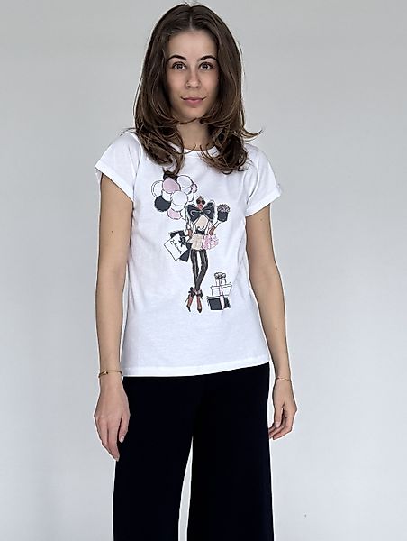 Zuckerwatte Kurzarmshirt mit Rundhalsausschnitt aus 100% günstig online kaufen