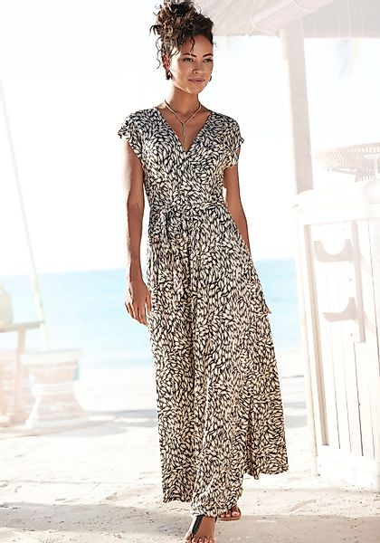 Buffalo Maxikleid (mit Bindegürtel) mit Alloverdruck, günstig online kaufen