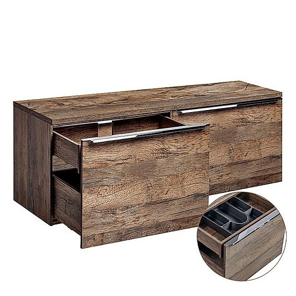 Lomadox Waschbeckenschrank PUEBLA-56 Vintage Oak Eiche 120/48,5/46 cm günstig online kaufen