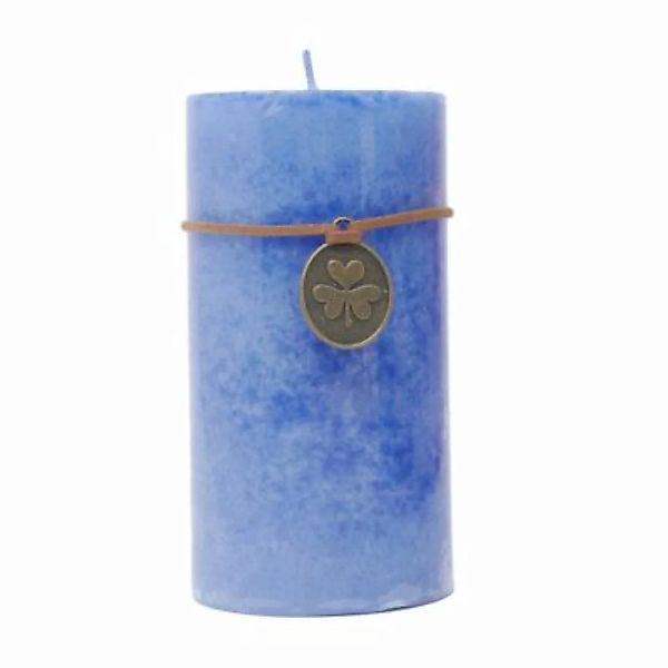 B & S Trendkerze Ø 7 cm marmoriert lange Brenndauer blau günstig online kaufen