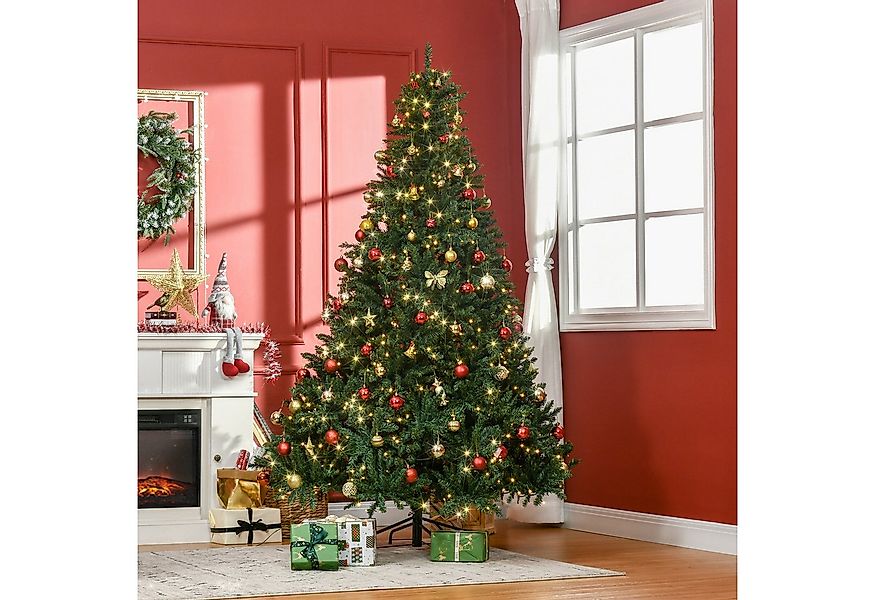 HOMCOM Künstlicher Weihnachtsbaum 210 cm Christbaum mit 2154 Spitzen, 700 L günstig online kaufen
