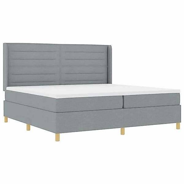 vidaXL Boxspringbett mit Matratze Hellgrau 140 x 200 cm Stoff 3343651 günstig online kaufen