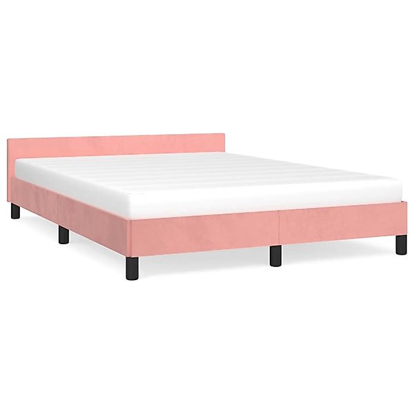 vidaXL Bettgestell mit Kopfteil Rosa 140x190 cm Samt Modell 21395392 günstig online kaufen