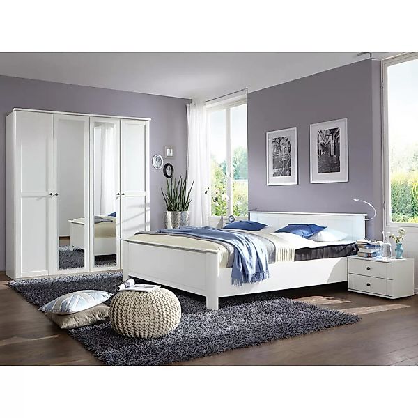 Schlafzimmer Set 4-teilig CROPANI-43 mit Bett 180x200 in weiß günstig online kaufen