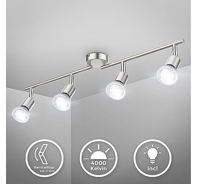 B.K.Licht Deckenleuchte LED Deckenlampe 4x 5W IP20 4.000K - BKL1407, LED we günstig online kaufen