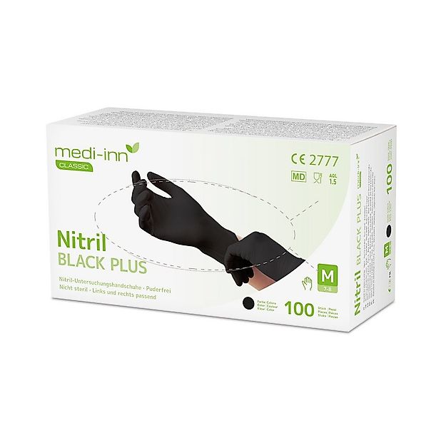 Medi-Inn Nitril-Handschuhe Nitril Black Plus, schwarz, puderfrei, latexfrei günstig online kaufen
