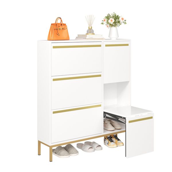 Refined Living Schuhschrank mit Schuhwechselhocker, Schuhregal günstig online kaufen