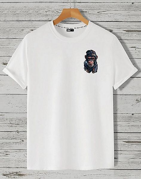 RMK T-Shirt T-Shirt Herren T-Shirt Basic Rundhals Affe Smoke Zigarette Cool günstig online kaufen