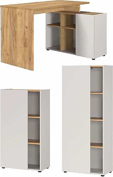 GERMANIA Büromöbel-Set "Adrano" 3 Stk. tlg. mit integriertem Sideboard günstig online kaufen