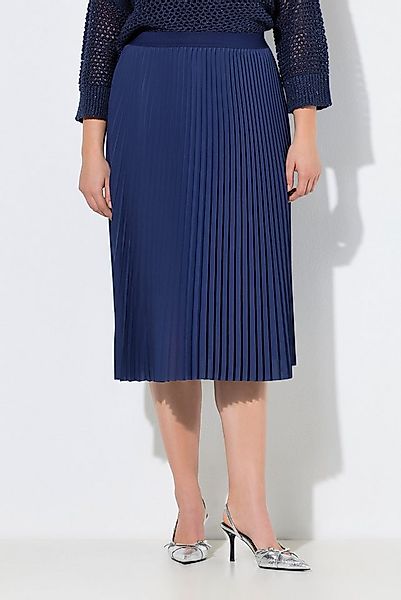Ulla Popken Plisseerock Plissee-Midirock A-Linie Elastikbund günstig online kaufen