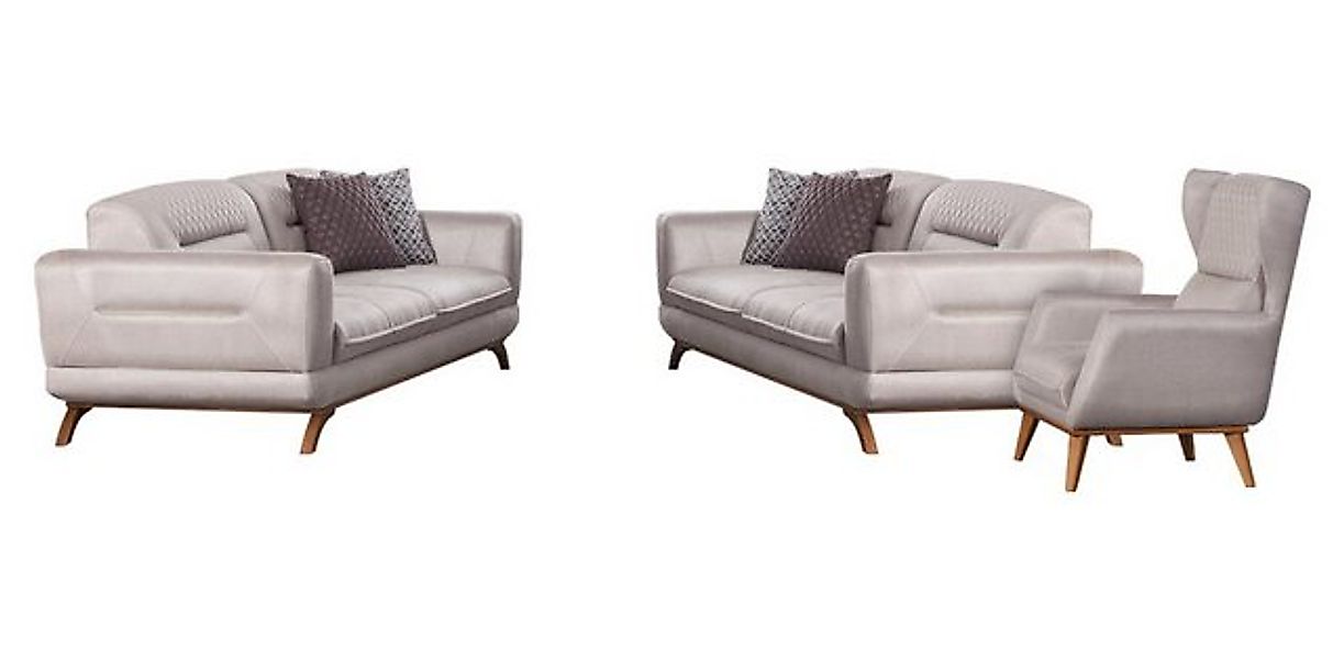 Xlmoebel Sofa Luxuriöses Graues Wohnzimmer-Sofa-Set mit 3+3+1 Sitzplätzen, günstig online kaufen