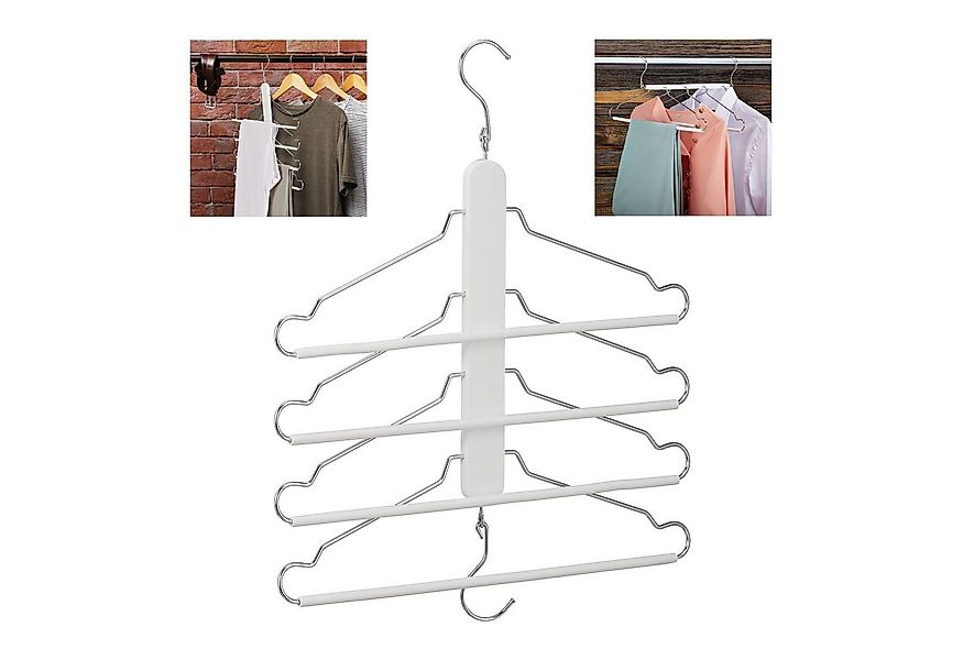 relaxdays Mehrfach-Kleiderbügel Raumsparbügel mehrfach weiß günstig online kaufen