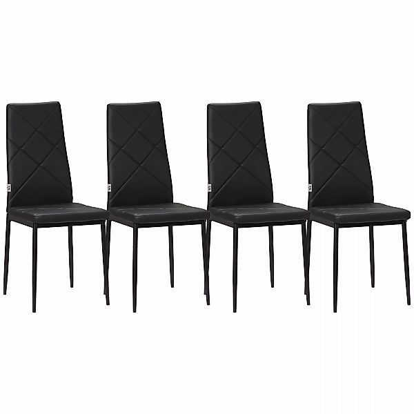 HOMCOM Esszimmerstuhl 4er Set gepolsterte Küchenstühle mit Stahlbeinen aus günstig online kaufen