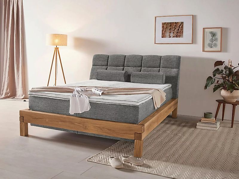 Home affaire Boxspringbett Villads, Liegefläche: 160/200 cm aus Balkeneiche günstig online kaufen