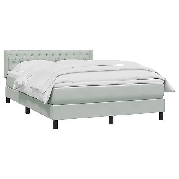 vidaXL Boxspringbett mit Matratze Hellgrau 160x220 cm Samt 3318411 günstig online kaufen