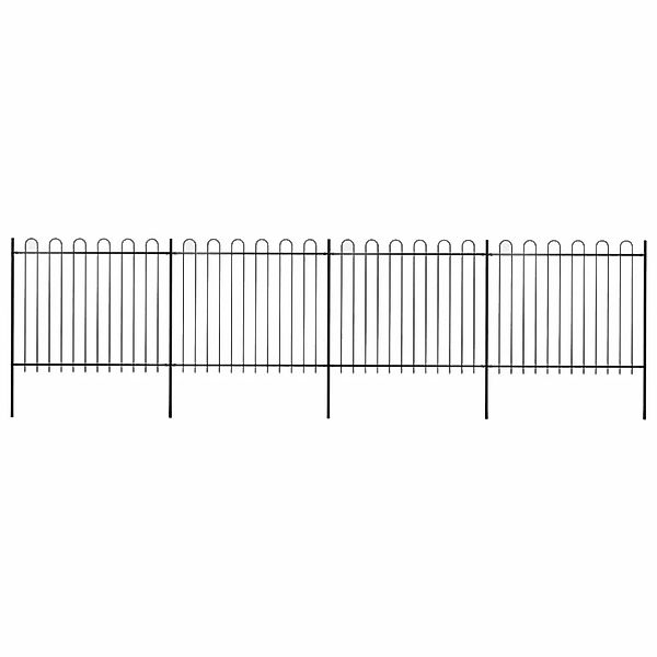 vidaXL Gartenzaun mit Rundbogen Stahl 714,5 x 150 cm Schwarz 277677 günstig online kaufen