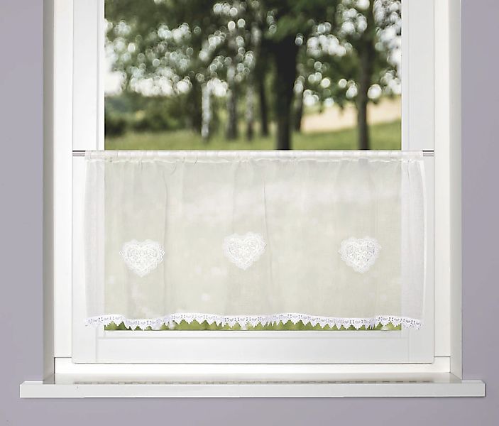 HOME WOHNIDEEN Scheibengardine "NISHAY" Stangendurchzug 1 Stk. tlg. Cafehau günstig online kaufen
