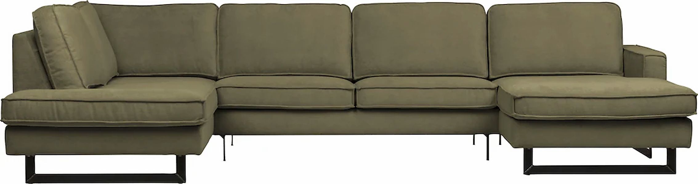 Home affaire Wohnlandschaft "Pinto, 350 cm, U-Form, XXL, mit Ottomanen" Cor günstig online kaufen