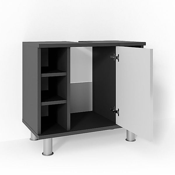 Vicco Waschbeckenunterschrank Fynn, Anthrazit/Weiß, 60 x günstig online kaufen