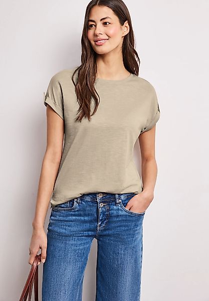 STREET ONE T-Shirt mit Knopf Details günstig online kaufen