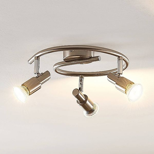 ELC Farida Deckenlampe, nickel, 3-flammig günstig online kaufen