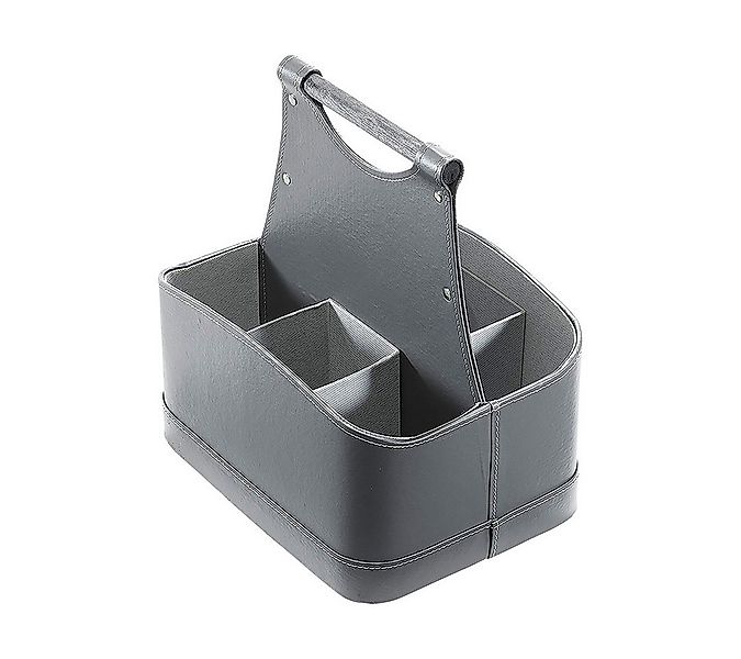 Kobolo Flaschenkorb Flaschenträger 6 Flaschen aus Kunstleder - grau günstig online kaufen