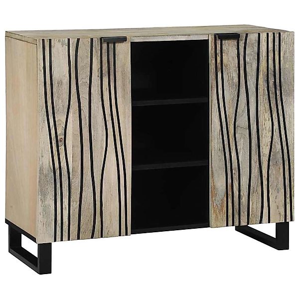 vidaXL Sideboard Weiß 90 x 33 x 75 cm Massives Mangoholz 4018000 günstig online kaufen