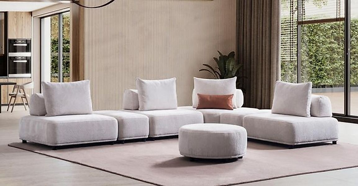 JVmoebel Ecksofa Ecksofa Stoff L-Form Couch Design Polster Textil Eck Wohnl günstig online kaufen