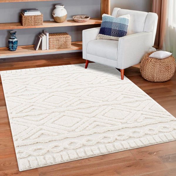 my home Hochflor-Teppich "Andro" rechteckig 20 mm Höhe Boho Scandic Stil, w günstig online kaufen