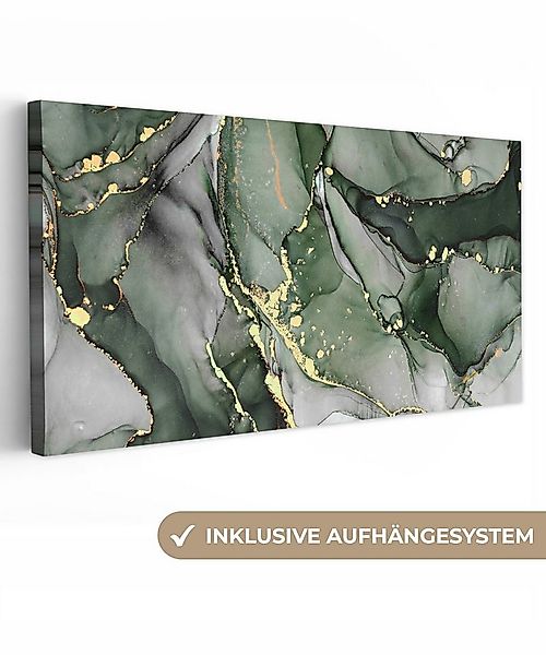 OneMillionCanvasses® Leinwandbild Panorama Luxus - Marmor - Grün, Fotodruck günstig online kaufen
