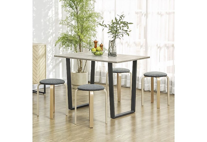 HOMCOM Hocker Stapelhocker Rückenlehnenlose Stapelstühle mit gepolsterter S günstig online kaufen