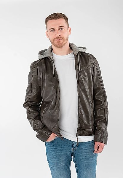 Mauritius Lederjacke "MMBarlo" mit Kapuze mit abnehmbarer Kapuze günstig online kaufen