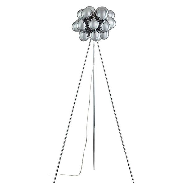 Lucande Stehlampe Diborah 10013066 Design Modern in Alu aus Glas 3-flammig günstig online kaufen