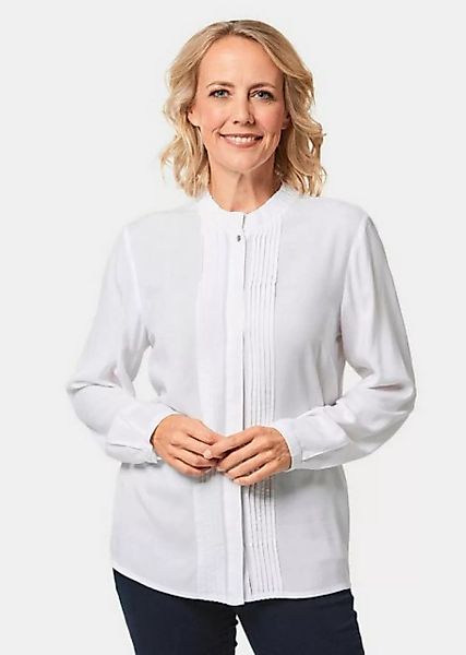 GOLDNER Langarmbluse Bluse mit raffinierter Ausschnittlösung günstig online kaufen