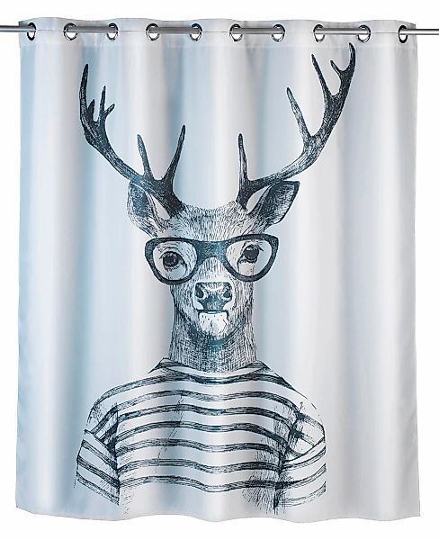 WENKO Duschvorhang "Mr. Deer" Breite 200 cm Höhe 180 cm günstig online kaufen